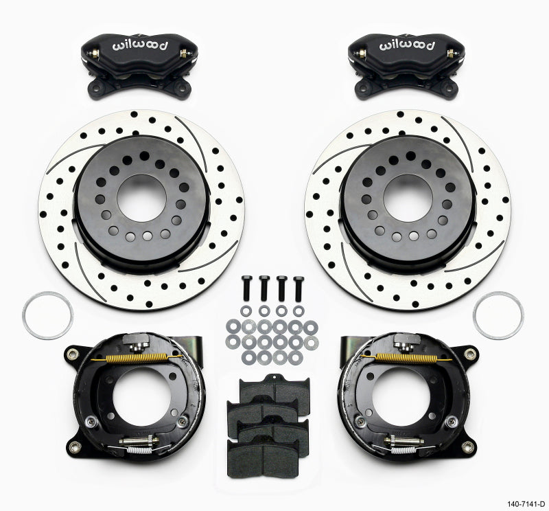 Wilwood Forged Dynalite P/S Park Brake Kit Drilled Chevy 12 Bolt w/ C-Clips - #140-7141-D