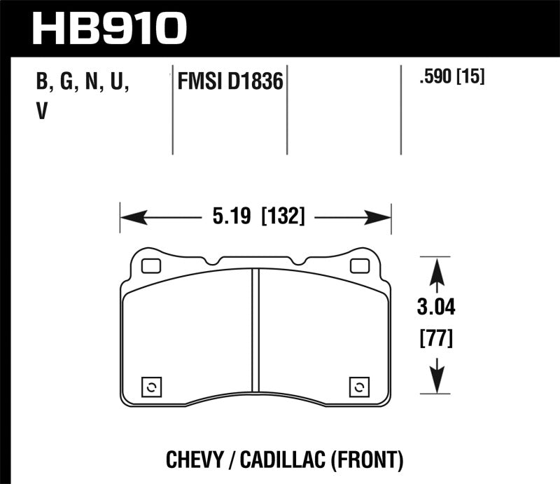 Hawk Performance HB910G.590 DTC-60 Motorsport Brake Pads