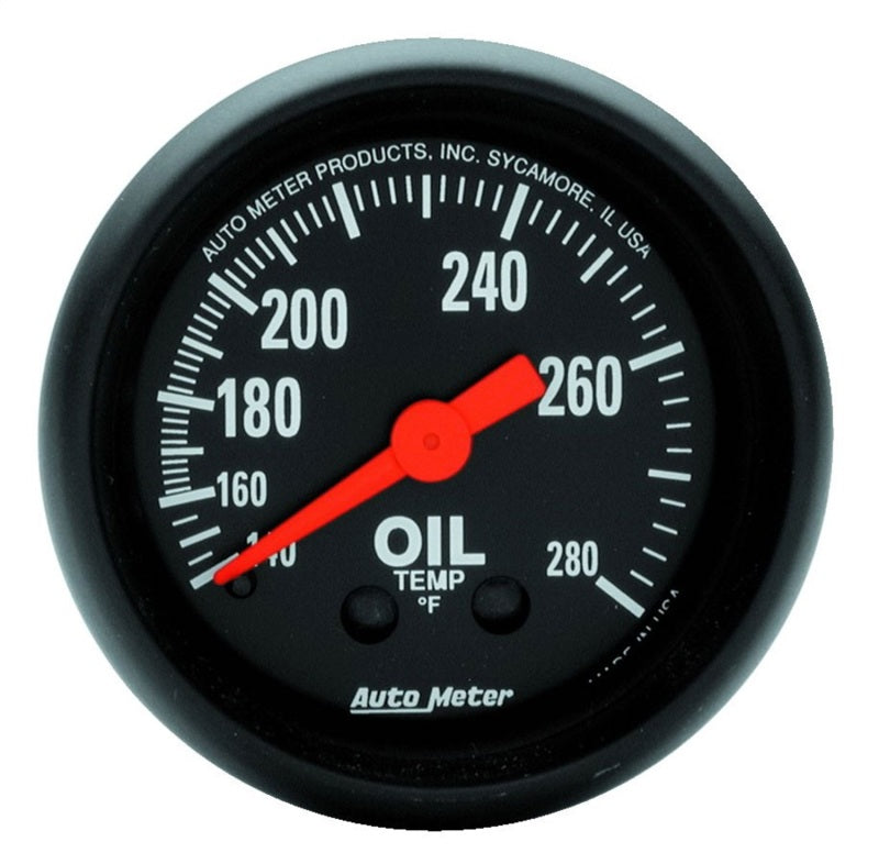 AutoMeter 2609 Z Series 2-1/16in 140-280 Degrees F Mechanical Oil Temperature Gauge