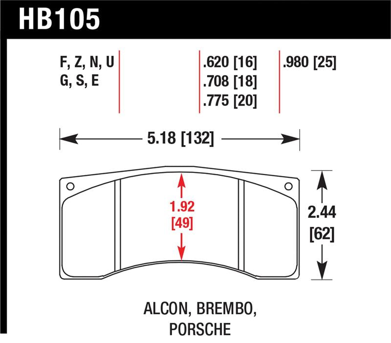 Hawk Performance HB105U.980 DTC-70 Motorsport Brake Pads