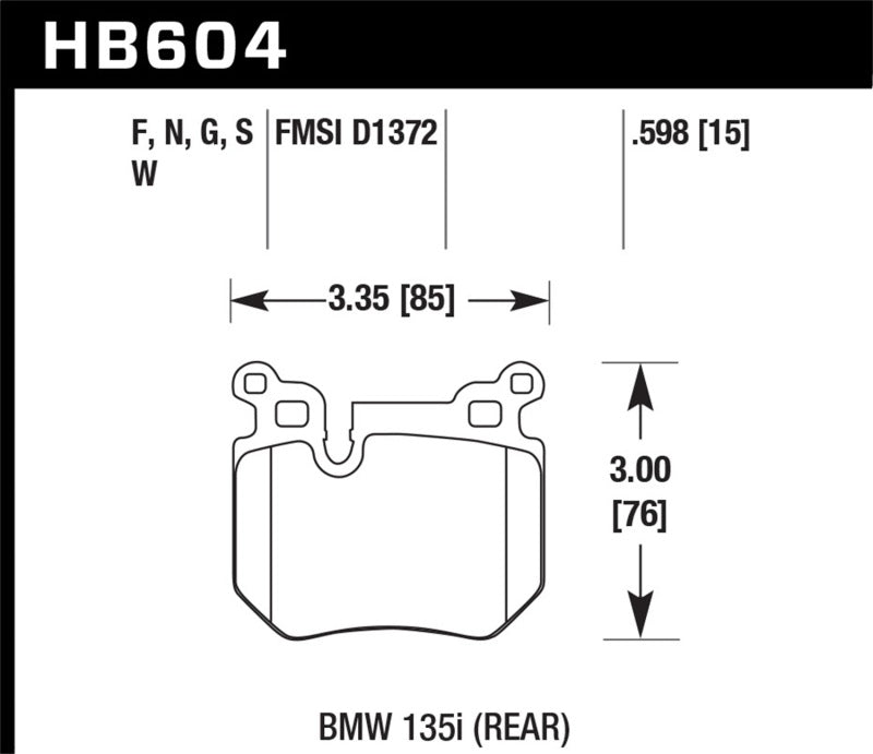 Hawk Performance HB604D.598 ER-1 Motorsport Brake Pads