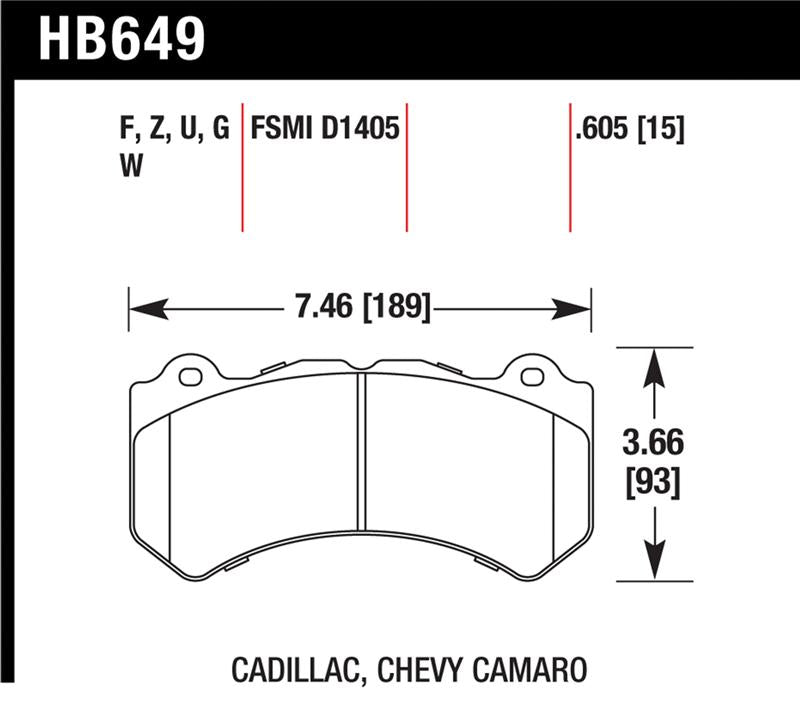 Hawk Performance HB649G.605 DTC-60 Motorsport Brake Pads
