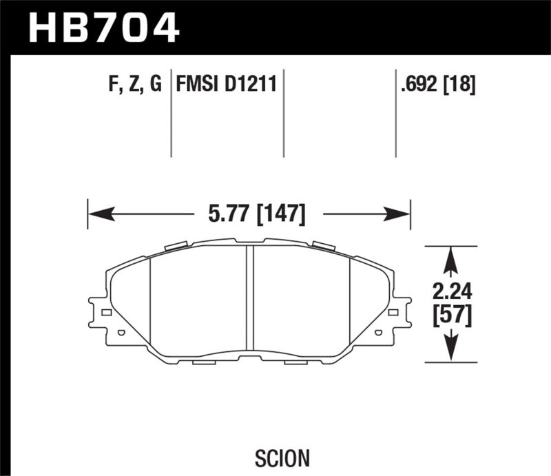 Hawk Performance HB704F.692 HPS Performance Street Brake Pads