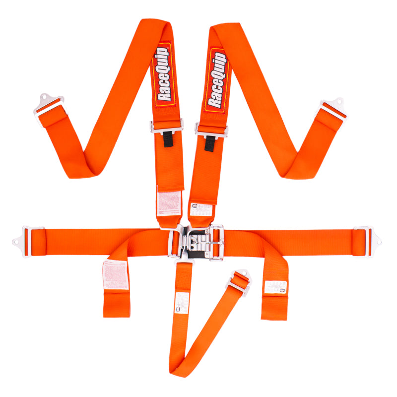 RaceQuip 711041 Orange Latch & Link 5-Point Seat Belt