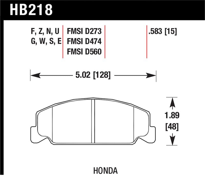 Hawk Performance HB218F.583 HPS Performance Street Brake Pads