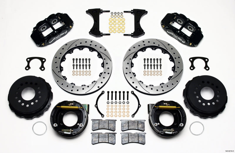 Wilwood Narrow Superlite 4R Rear P-Brk Kit 12.88in Drilled Big Ford New Style 2.50in Offset - #140-9219-D