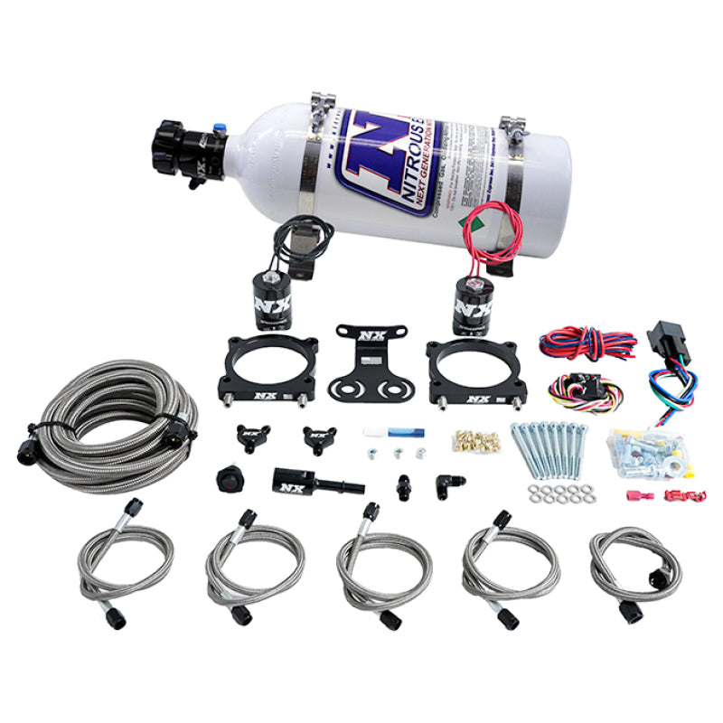 Nitrous Express Dual Throttle Body Plate w/5lb Bottle for 24+ Ford Mustang 5.0L