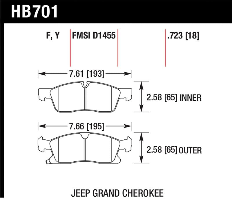 Hawk Performance HB701Y.723 LTS Light Truck and SUV Street Brake Pads