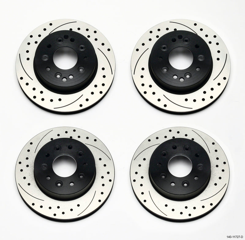 Wilwood Rotor Kit Front/Rear-Drilled 65-82 Corvette C2/C3 (1Pc Rotors) - #140-11727-D