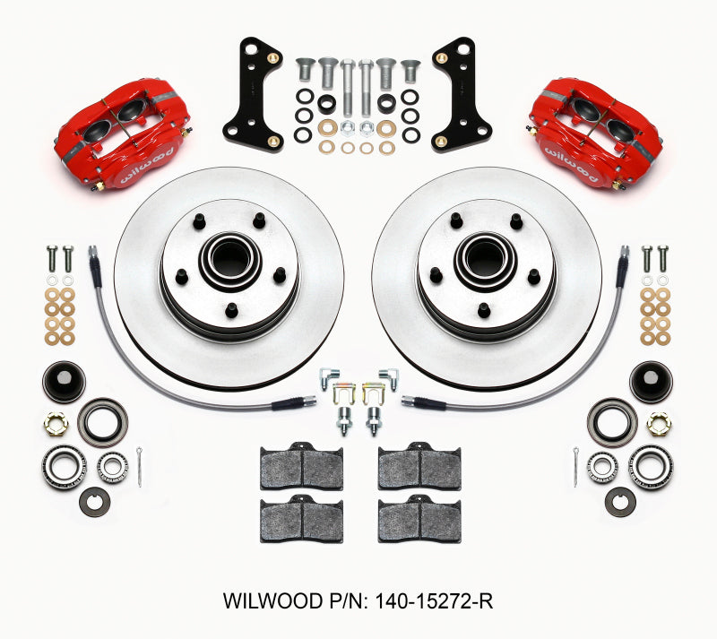 Wilwood Forged Dynalite-M Front Kit 11.00in 1 PC Rotor&Hub Red 67-69 Camaro 64-72 Nova Chevelle - #140-15272-R