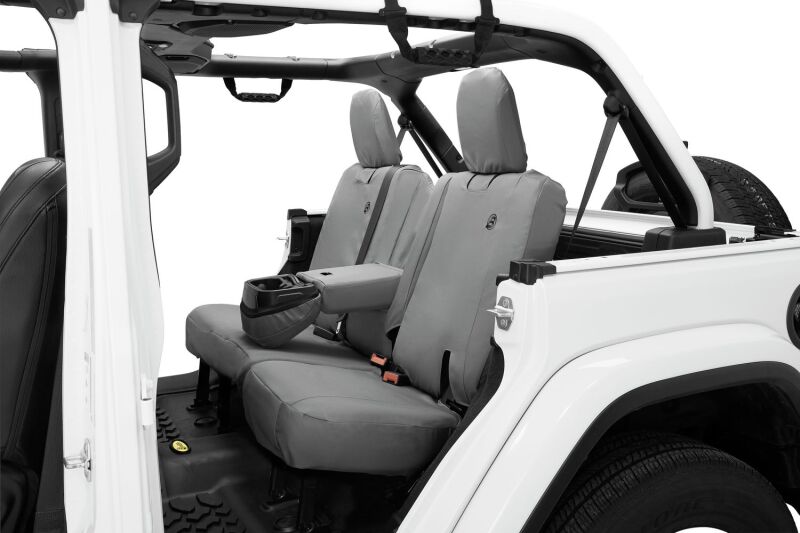 Bestop 18-23 Jeep Wrangler JL 4-Door Exc. 4Xe Rear W/ Fold Down Arm Rest Seat Covers (Charcoal)