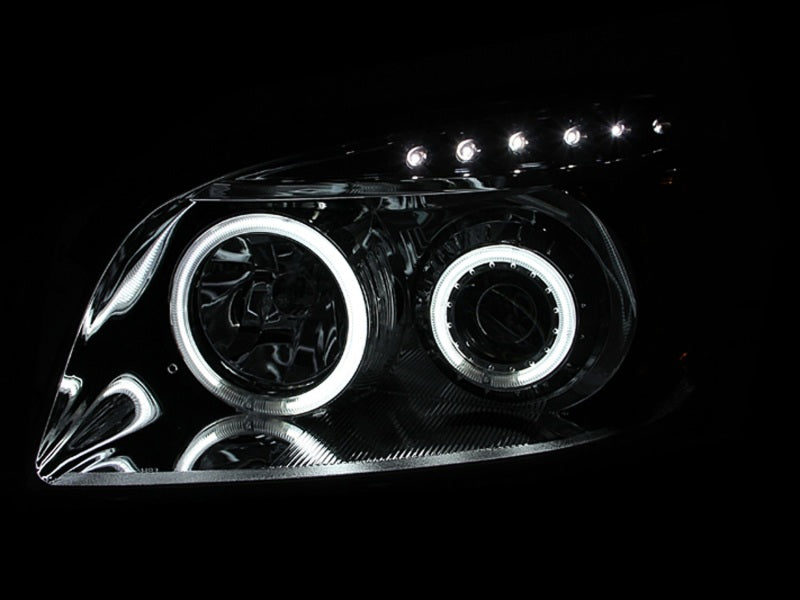 ANZO 2006-2008 Toyota Rav4 Projector Headlights with Halo Black