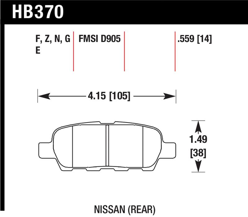 Hawk Performance HB370B.559 HPS 5.0 Street Brake Pads