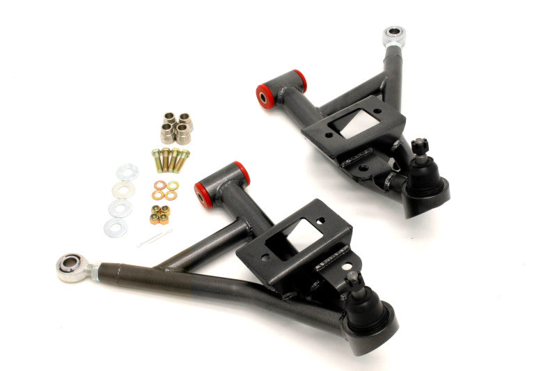 BMR 1993-2002 F-Body Adj. Lower A-Arms Poly/Rod End Combo - Black Hammertone