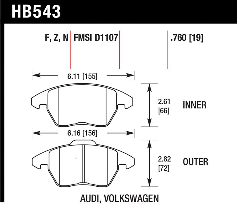 Hawk Performance HB543F.760 HPS Performance Street Brake Pads