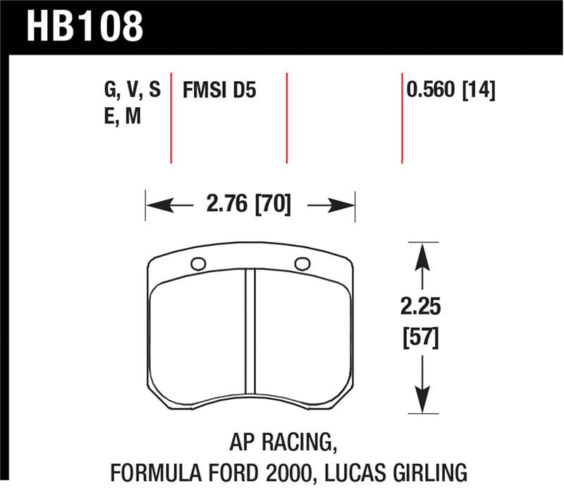 Hawk Performance HB180B.560 HPS 5.0 Street Brake Pads