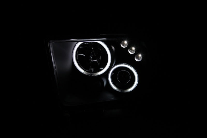 ANZO 2005-2009 Ford Mustang Projector Headlights with Halo Black