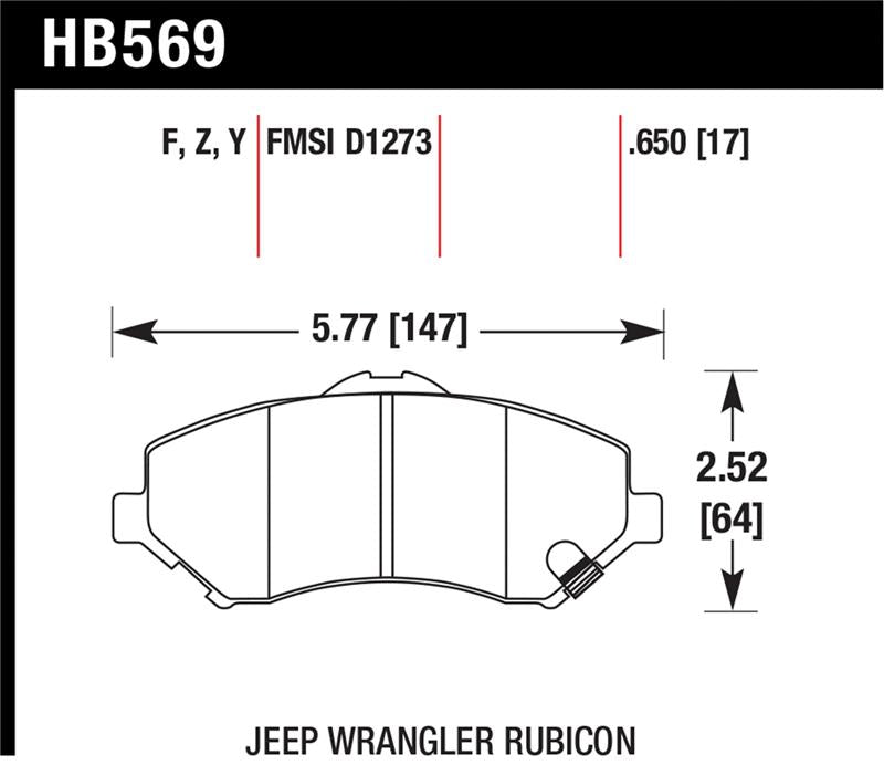 Hawk Performance HB569F.650 HPS Performance Street Brake Pads