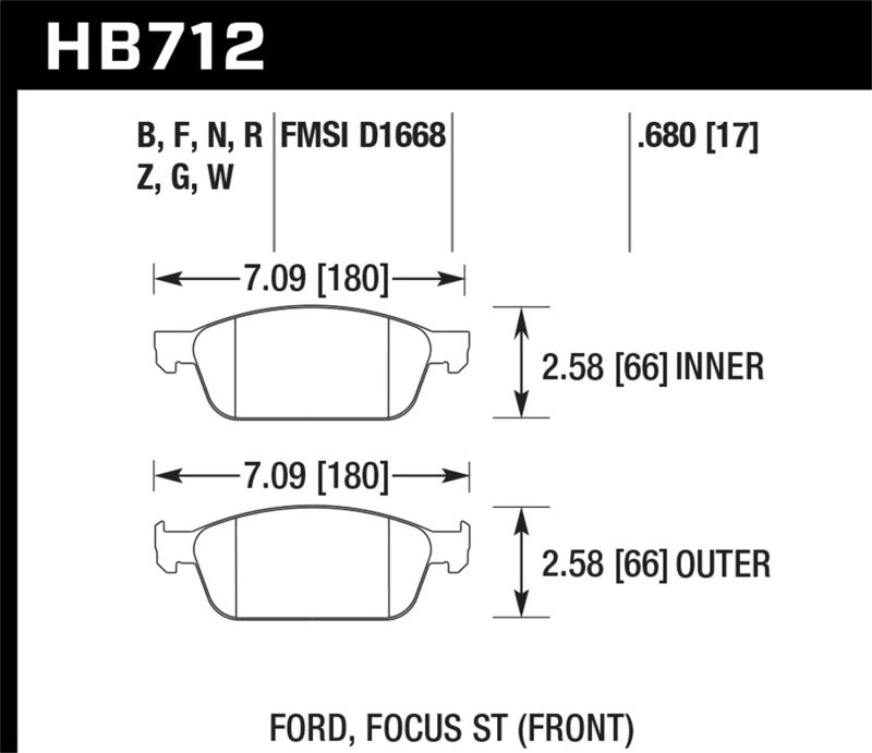 Hawk Performance HB712F.680 HPS Performance Street Brake Pads