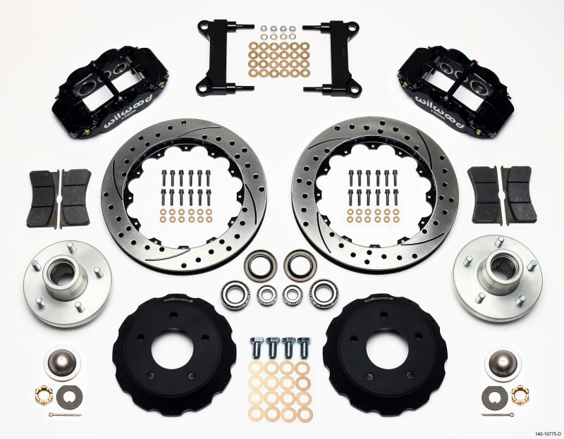 Wilwood Narrow Superlite 6R Front Hub Kit 13.06in Drilled Chevy C-10 60-87 CPP Drop Spindle - #140-10775-D