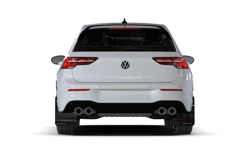 Rally Armor UR Mud Flaps - 2022-2026 Volkswagen GTI / Golf R - Red/White Logo - #MF80-UR-RD/WH