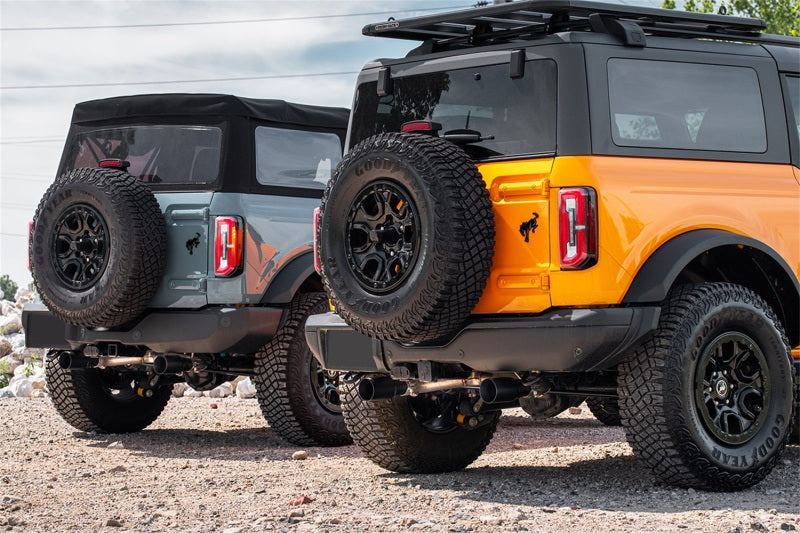 Corsa 21-26 Ford Bronco 2.7L 2-Door 2.75in Cat-Back Dual Rear Exhaust with 4in Straight-Cut Black Tips