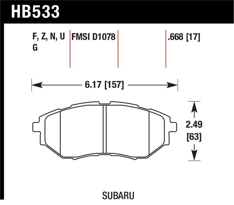 Hawk Performance HB533N.668 HP Plus Crossover Street/Motorsport Brake Pads