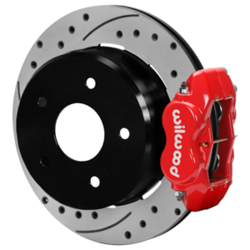 Wilwood 88-98 Chevy Silverado Forged Dynalite 12.19x0.81 Drill/Slot Rear Drum to Disc Conv. - Red - #140-17541-DR