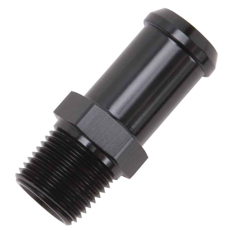 Edelbrock 8187 Hose End Straight 3/8 in NPT to 5/8 in Barb Black Anodized
