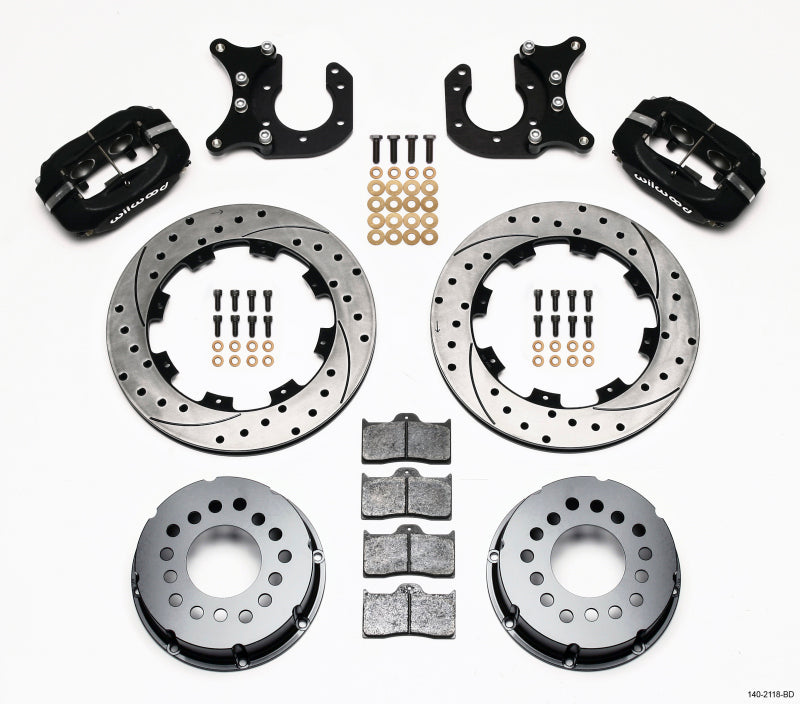 Wilwood Forged Dynalite P/S Rear Kit Drilled Rotor New Big Ford 2.50in Offset - #140-2118-BD