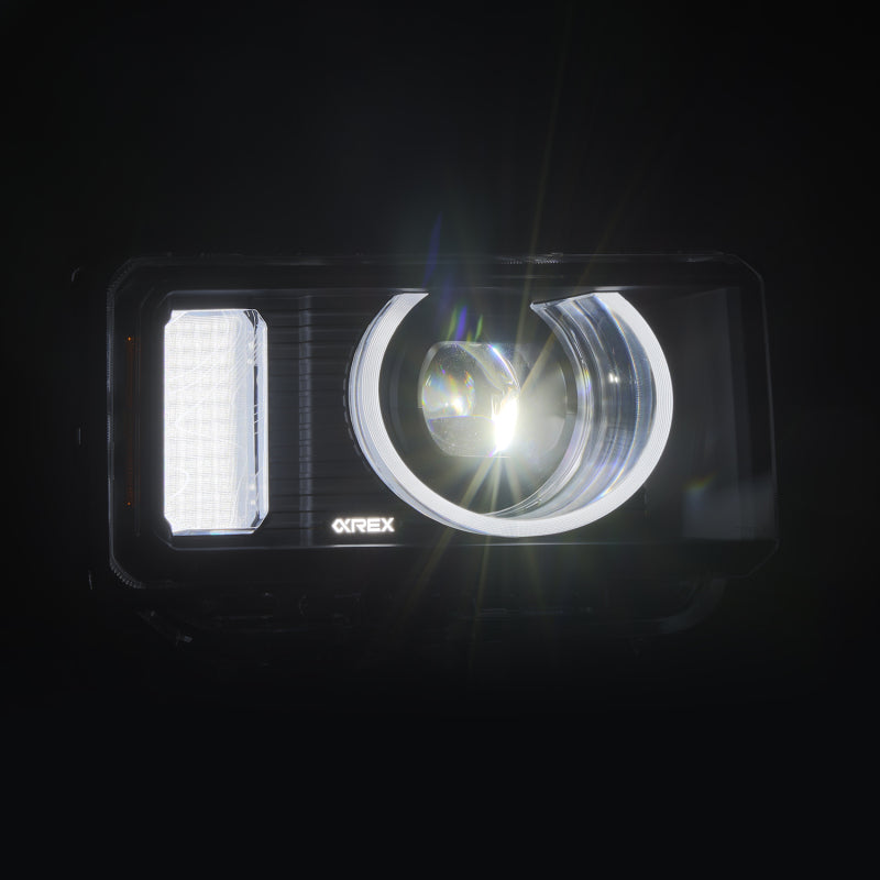 AlphaRex 880899 24-26 Toyota LC Heritage LUXX LED Projector Headlight Black with Activation Light/Sequential Signal/Switchback