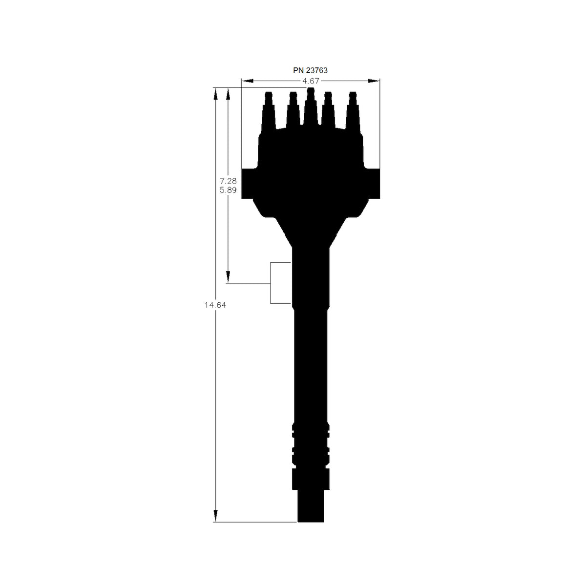MSD 23763 Black, for Chevy Tall Deck Dual Sync Distributor