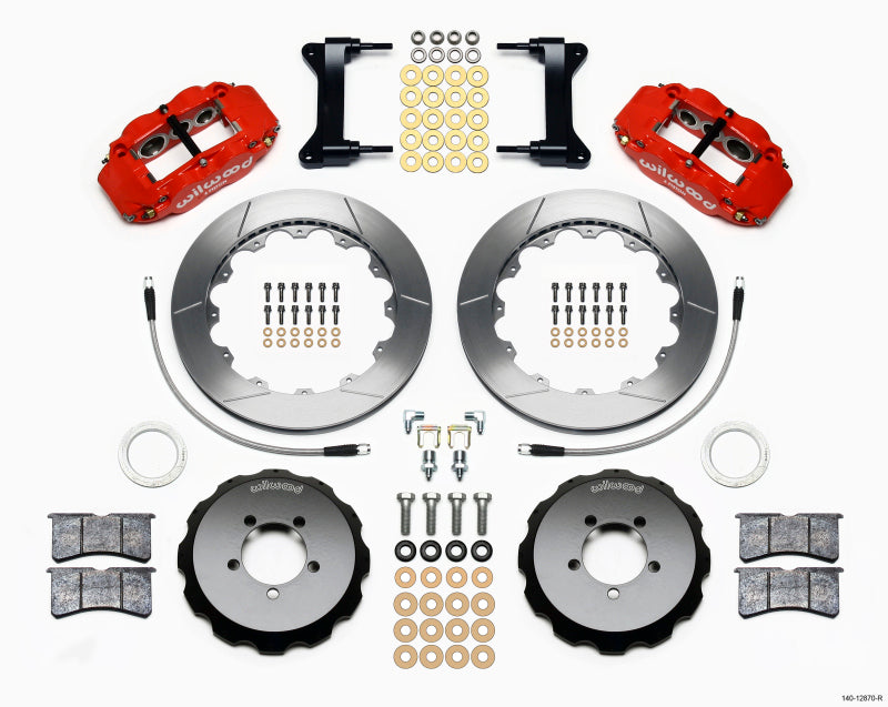 Wilwood Narrow Superlite 6R Front Hat Kit 12.88in Red 2012-Up Toyota / Scion FRS w/ Lines - #140-12870-R