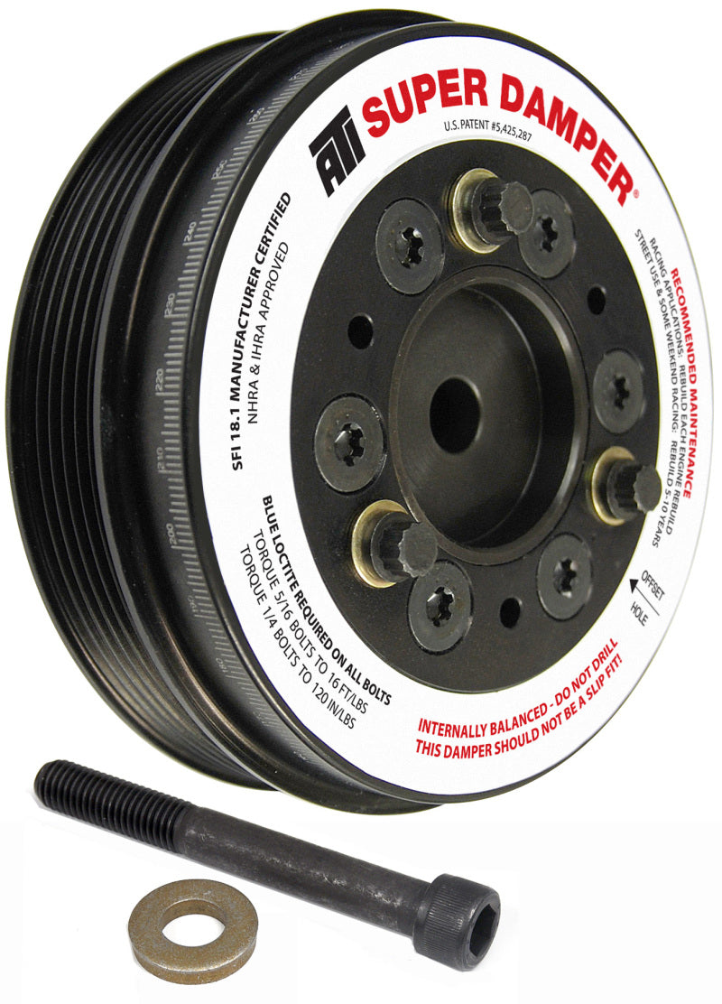 ATI Performance Products 917993 Super Damper Harmonic Balancer 5.74 in Aluminum 6 Groove 2% Overdrive for 2002-2006 MINI Cooper / Cooper S (1.6L)