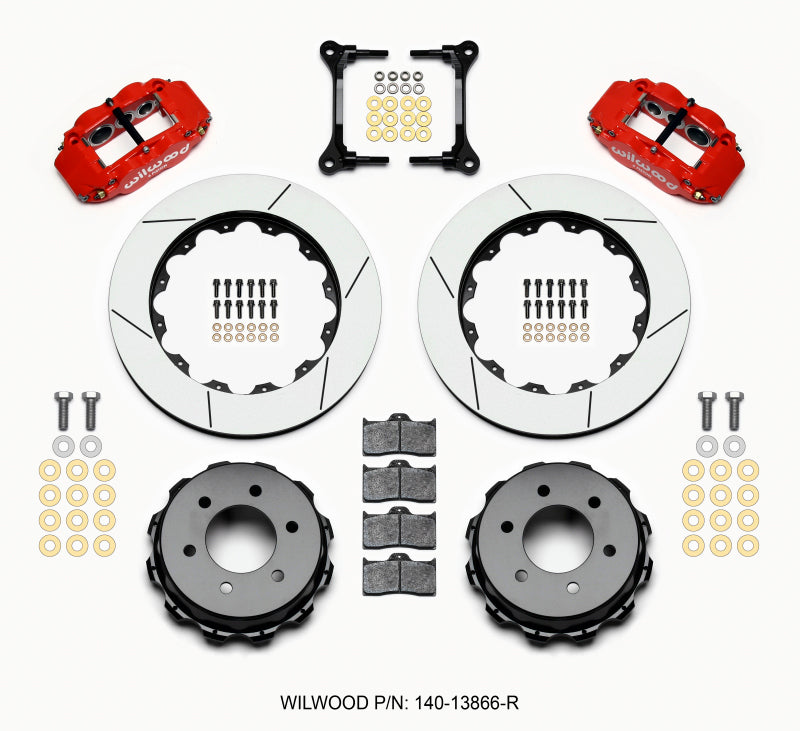 Wilwood Narrow Superlite 4R RearTruck Kit 14.25in Red 2012-Up Ford F150 (6 lug) - #140-13866-R