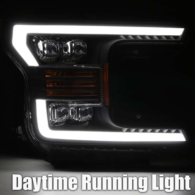 AlphaRex 880181 18-19 Ford F-150 NOVA LED Projector Headlights Plank Style Chrome w/ActivLight/Sequential Signal
