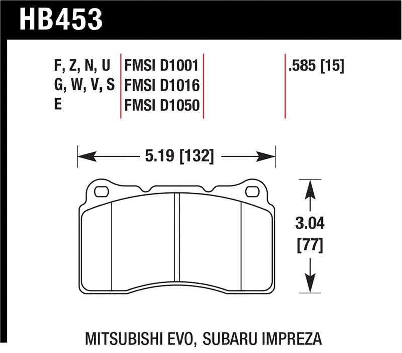 Hawk Performance HB453B.585 HPS 5.0 Street Brake Pads