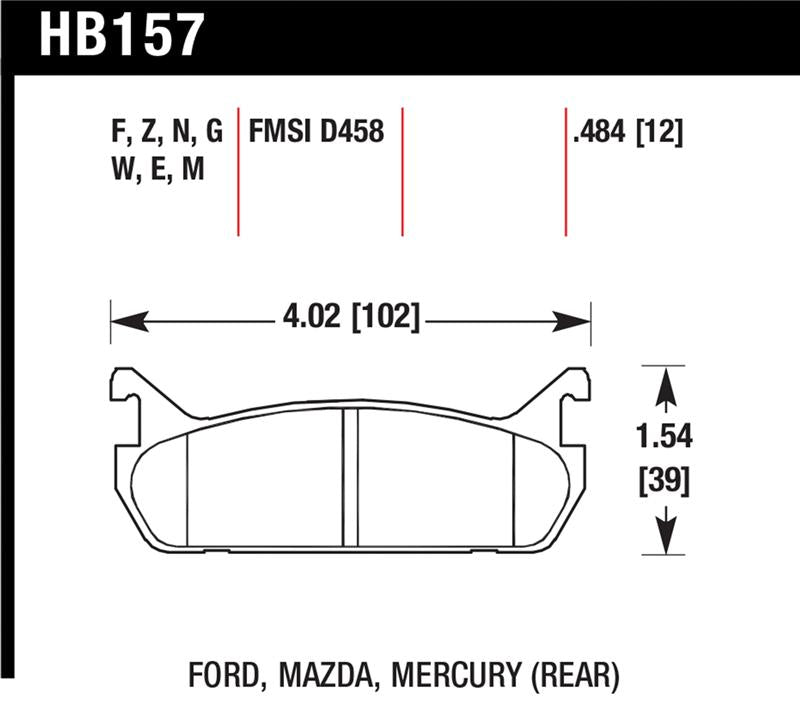 Hawk Performance HB157N.484 HP Plus Crossover Street/Motorsport Brake Pads