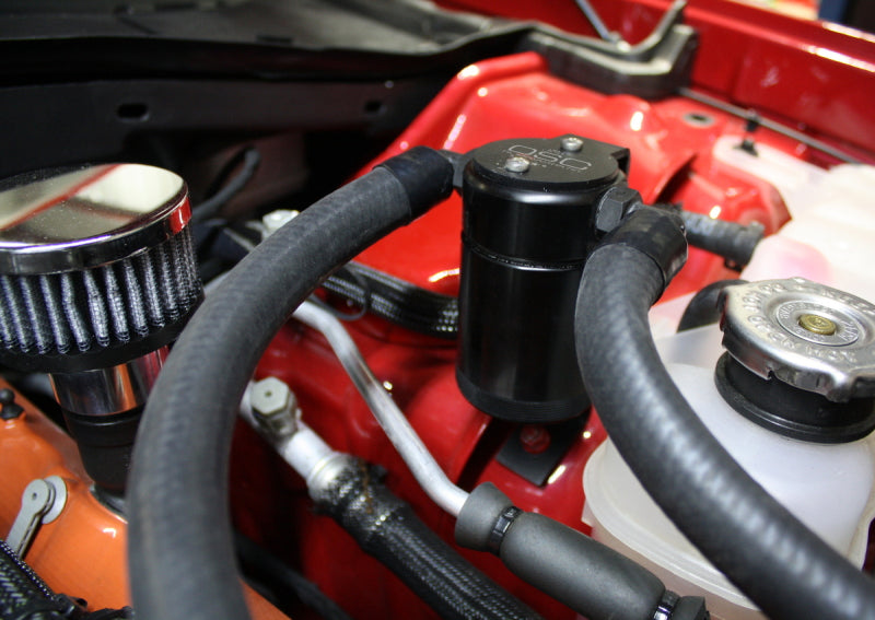 J&L 15-17 Dodge Hellcat 6.2L Hemi Driver Side Oil Separator 3.0 - Black Anodized - #3060D-B