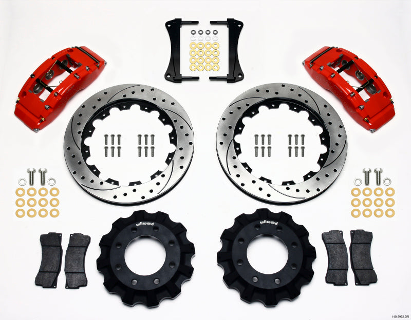 Wilwood TC6R Front Kit 16.00in Drilled Red 1999-2014 GM Truck/SUV 1500 - #140-8992-DR