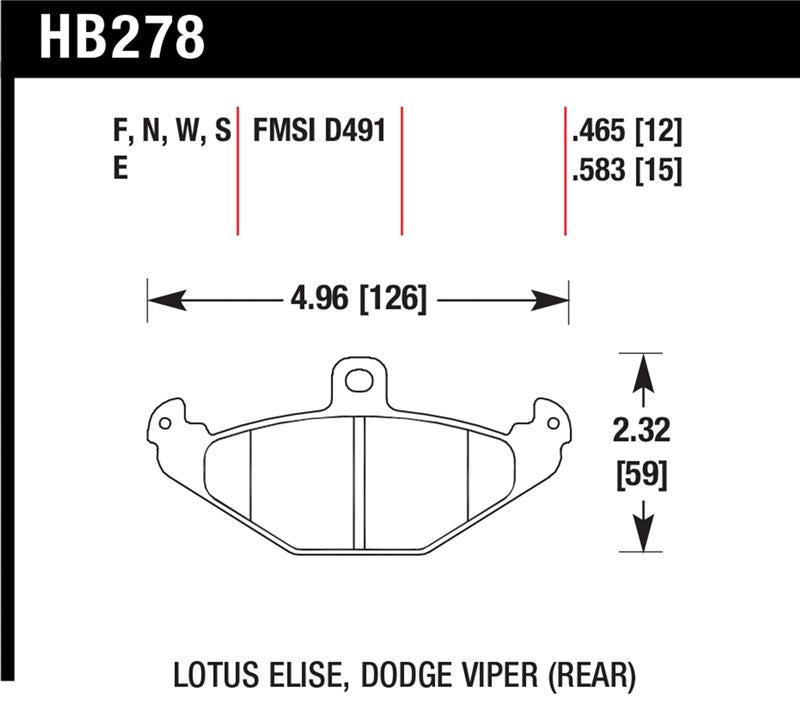 Hawk Performance HB278F.465 HPS Performance Street Brake Pads