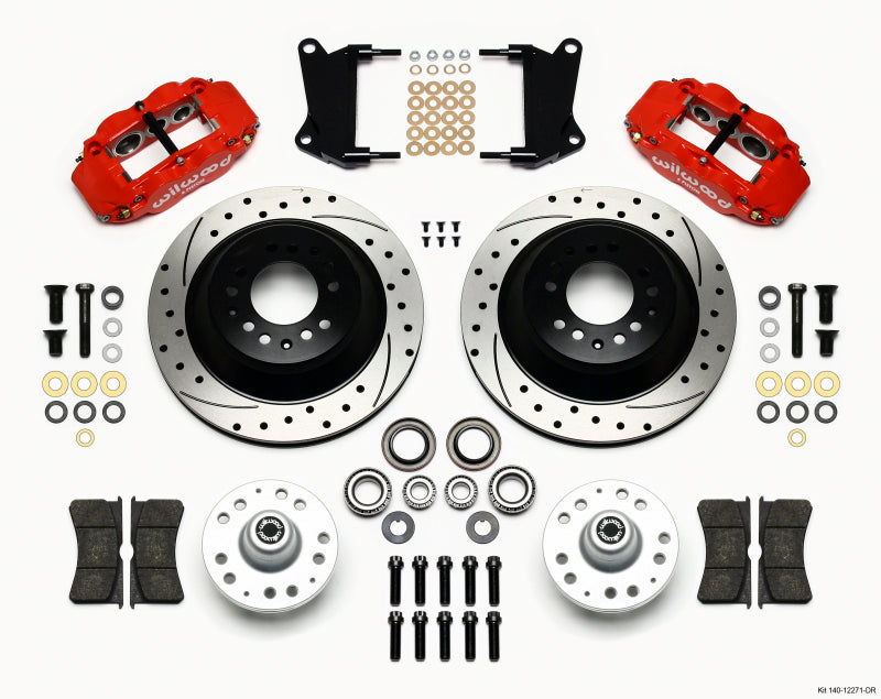 Wilwood Narrow Superlite 6R Front Hub & 1PC Rtr Kit 12.88in Drilled -Red 67-69 Camaro 64-72 Nova - #140-12271-DR