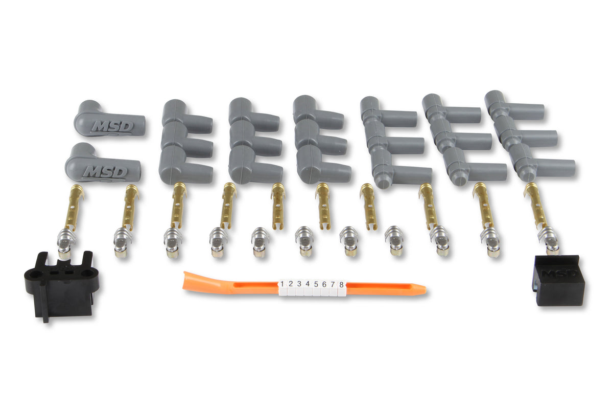 MSD 31199 Super Conductor Spark Plug Wire Set, 8 Cyl Multi-Angle Plug, Socket/HEI