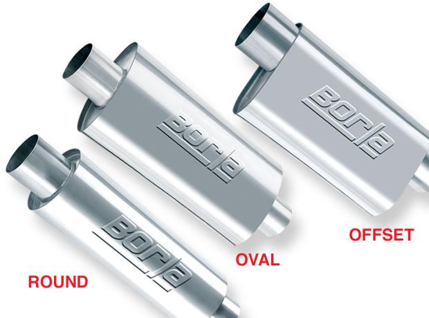 Borla 40085 XR-1 Racing Sportsman 3 inch Outlet / 3 inch Inlet Round Muffler - #40085