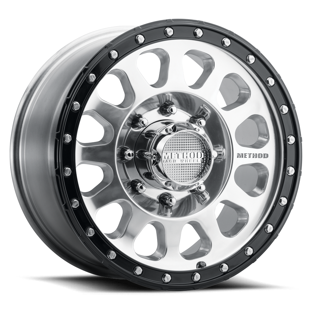 Method MR315 17x8.5 +25mm Offset 8x6.5 130.81mm CB Polished Wheel - Gloss Black Lip
