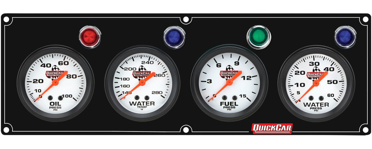 QuickCar Legend Gauge Panel - Black Plate, OP/WT/FP15/WP