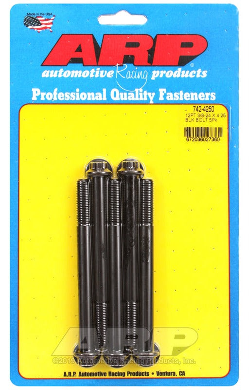 ARP 742-4250 3/8in-24 x 4.250in 12pt Black Oxide Bolts