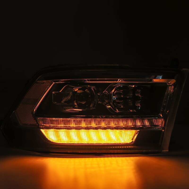 AlphaRex 880520 09-18 Dodge Ram 2500 HD LUXX LED Projector Headlights Plank Style Black w/Sequential Signal/Smoked DRL