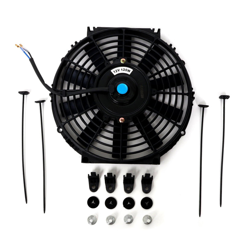 BLOX Racing Electric Slim Fan - 12in 120W - Straight Blade Black - V2 BXCC-00002-BK-V2