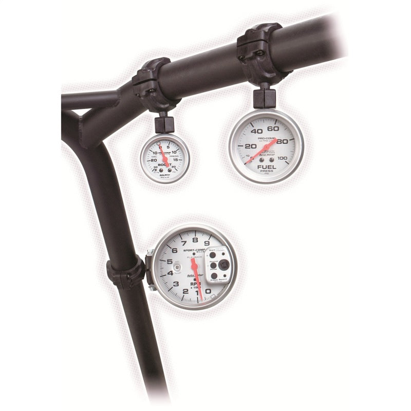 AutoMeter 48003 2-1/16in Black Roll Pod Gauge Mount for 1-5/8in Roll Cage